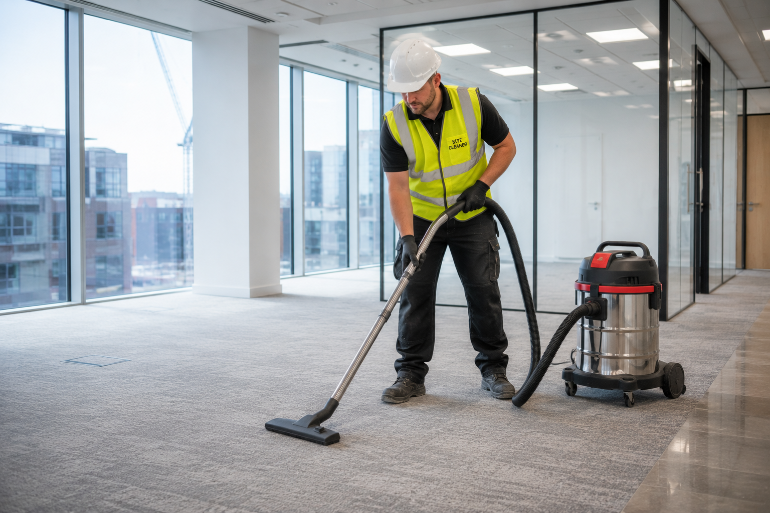 Site cleaner at work